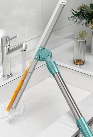 RodoMax - Rodo Mágico com Lâmina de Silicone Dupla Função - Roda e Varre