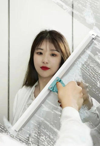 RodoMax - Rodo Mágico com Lâmina de Silicone Dupla Função - Roda e Varre